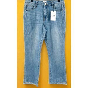 J.O.A. Jeans SZ 25 NWT Blue Denim Raw‎ Hem Cotton Stretch Just One Answer CR50